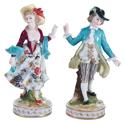 Парная скульптура &laquo;Галантная пара&raquo;. Потсшаппелъ, Германиявления: конец XIX векафарфор; лепка 