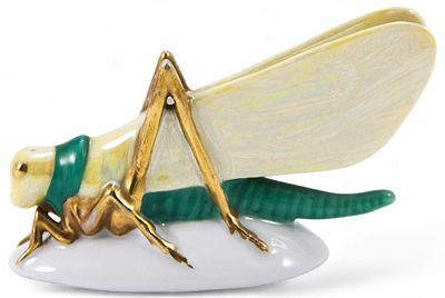 Скульптура Кузнечик фарфор, Лимож (?) Франция пер. пол. ХХ в. 4,8x8x2,8 см. Лимож (?)первая 