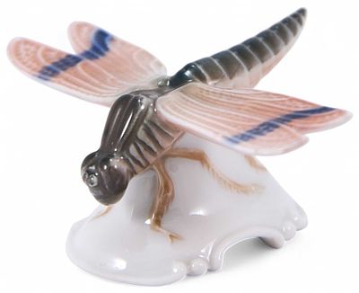 Скульптура Стрекоза фарфор, Розенталь (Rosenthal) Германия 1934-45 гг. Н-3,6 см. Розенталь 