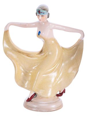 Скульптура &laquo;Танцовщица&raquo;, конец XX в. конец XX векафарфор, роспись19 см х смПредставлена 