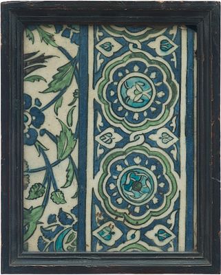 Изразец поливная керамика Сирия Дамаск ХVIII в. 21x16 см. Сирия. ДамаскХVIII векглина, цветная 