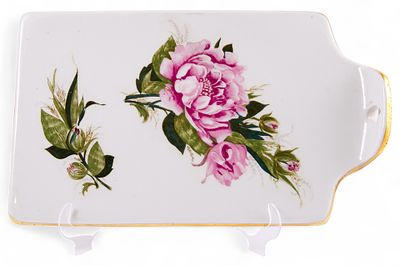 Сырная доска &laquo;Розы&raquo;. Дулевский фарфоровый завод1987фарфор; деколь24 см х смСырная доска с 