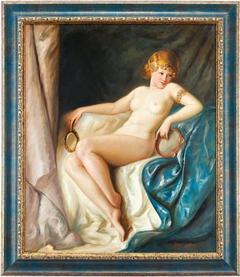 М. Clarer Обнаженная танцовщица х/м Франция пер. чет. ХХ в. 63,5x52,5 см. М. ClarerПервая 