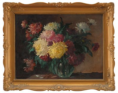 Картина "Астры". Штойцнер К.Австрия1920-е ггкартон, масло30 см х 40 смКартина &laquo;Астры&raquo; 