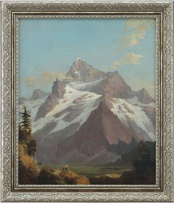 Н/Х Горный пейзаж х/м Германияя втор. пол. XIX в. 58,5x48,5 см. неизвестный немецкий 