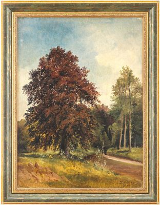 Heir Benia Лесная опушка Европа 1878 г. 56,5x42 см. Heir BeniaЕвропа1878холст, масло56,5 см х 