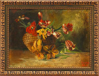 "Тюльпаны". неизв. европейский художникЕвропа1914холст, масло33,3 см х 43,5 см Справа внизу 