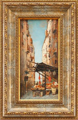 "Итальянская ведута". неизв. австрийский художникКонец XIX векадерево, масло28,5 см х 14,5 см 