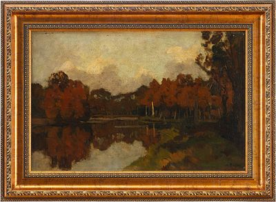 Осенний пейзаж с озером. N. BartartЕвропапервая половина ХХ векахолст, масло32 см х 48,8 смНа 