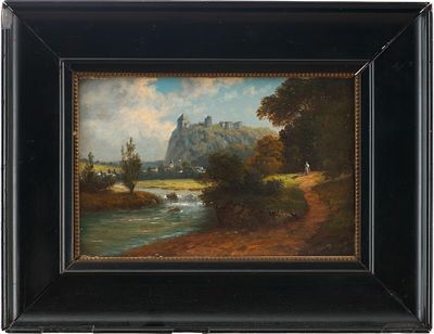 Картина &laquo;Вид на реку&raquo;. неизв. западноевропейский художникГерманияКонец XIX векадерево, масло17 