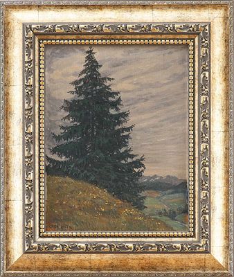 Cora Lauzil -Картина &laquo;Ель&raquo;. Cora LauzilАвстрия1920-ггкартон, масло45 см х 35 смНа картине 