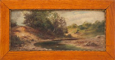 Картина "Летний пейзаж" Австрия. F. DemelАвстрияПервая четверть XX векакартон, масло13,5 см х 