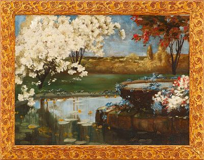 Картина &laquo;У садового пруда&raquo;. А. DostаlovаЧехияначало ХХ векакартон, масло56,2 см х 62 смНа 