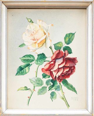 Картина &laquo;Две розы&raquo;. Bareis AlfredЕвропа1942бумага, карандаш, акварель29 см х 22,5 смНа белом 