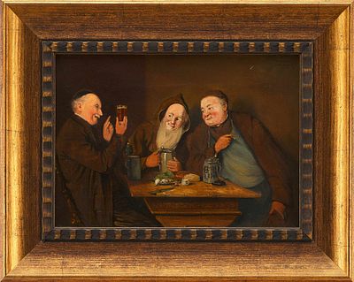 Картина &laquo;За дружеской беседой&raquo;. немецкий мастер в манере Эдуарда фон ГрюцнераЕвропаконец XIX — 