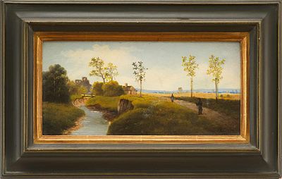 Летний пейзаж. L Тіссіпо. L ТіссіпоЕвропаКонец XIX векадерево, масло16,5 см х 32,5 см Летний 