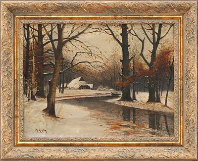 Зимний пейзаж. Художник Н. Kuijten. Н. KuijtenЕвропапервая половина XX векахолст, масло30 см х 