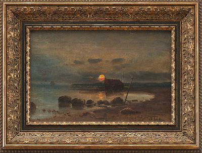 Картина &laquo;На берегу средиземного моря&raquo;. August Achilles (?)Европасередина ХIХ векахолст, масло22 