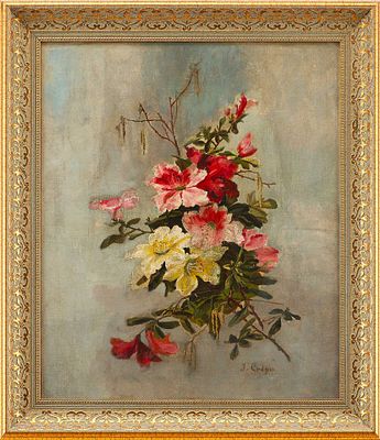 J. Cr&eacute;pin Цветы х/м Европа пер. пол. ХХ в. 55x46 см. J. Cr&eacute;pinЕвропапервая половина XX 
