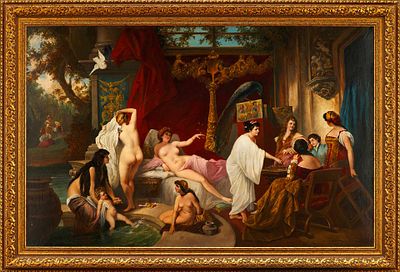 Ханс Макарт (1840-1884 гг.) Х Генрих Ханс Шлимарски (1859-1913 гг.) Гарем х/м Австрия 1880-е 