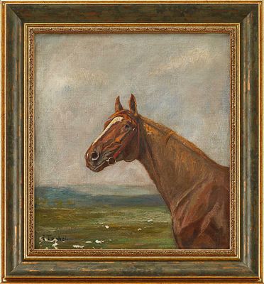 A. Teichel Голова лошади х/м 1920-30-е гг. Германия 36x32,5 см. A. TeichelЕвропа1920-30 ггхолст 