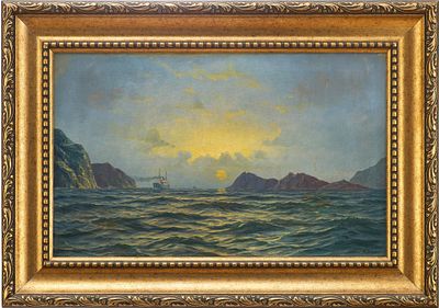 Картина &laquo;Прибрежные рифы&raquo;. М. Jensenконец XIX - начало ХХ ввхолст, масло45,5 см х 73 смКартина 