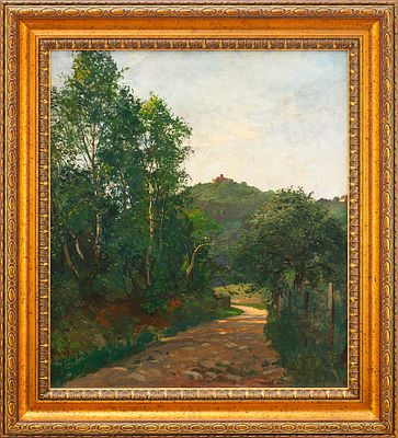 Картина &laquo;Дорога к замку&raquo;. Frisdrich GenutatЕвропа1942холст, масло76 см х 67 смНа картине 