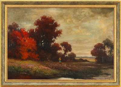 Пейзаж с женской фигурой. Ch. WilL.ЕвропаНачало XX векахолст, масло53 см х 78 смНа картине 