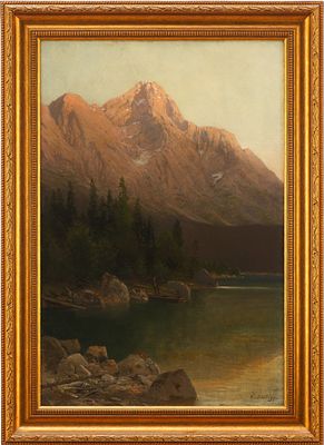 Владимир Иеттель (Wladimir Jettel, 1843–1910 гг.) Горный пейзаж 1897 г. х/м 72 x 48 см. Wladimir 