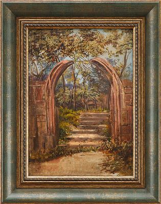 Н/Х Монастырский садик к/м Европа нач. ХХ в. 30,7x21,7 см. неизв. художникЕвропаначало ХХ 