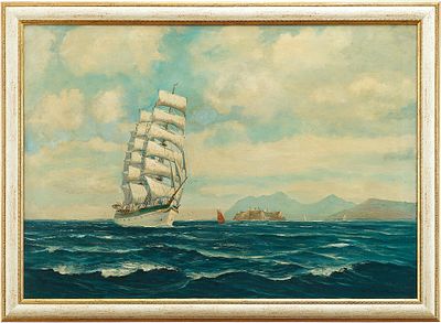 Гео Фюрст. Картина &laquo;Парусник&raquo;. Гео ФюрстПервая четверть XX векахолст, масло70 см х 100 смНа 