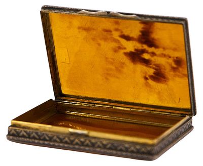 Серебряная Табакерка. Флоренция, Италия1930-1940- ггсеребро (800), гравировка, золочение 