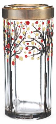 Ваза Яблони модерн стекло, эмали Malo K. Fres Франция нач. ХХ в. Н-72. Богемия1910 — начало 