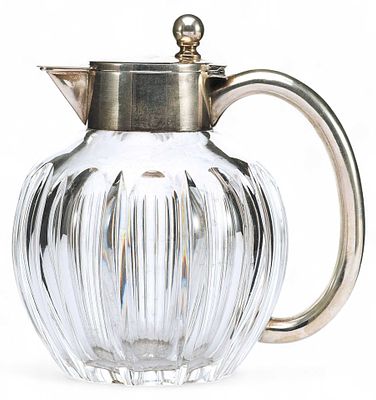Кувшин стеклянный с серебром. Германияпервая половина XX векасеребро 835, штамп, стекло, литье11 