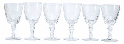 Набор бокалов с гравированным орнаментом хрусталь, Богемия сер. ХХ в. Н-15 см. Богемиячетверть 