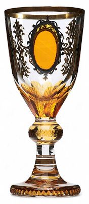 Памятный кубок &laquo;Bum Andenken&raquo;. БогемияХХ векстекло, гравировка, золочение16,2 см х 9,2 смКубок 