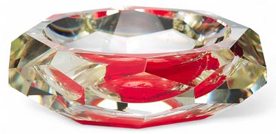 Ваза в стиле Ар Деко Богемия. Богемия1920 — 1930-ггбесцветное и цветное стекло, огранка 