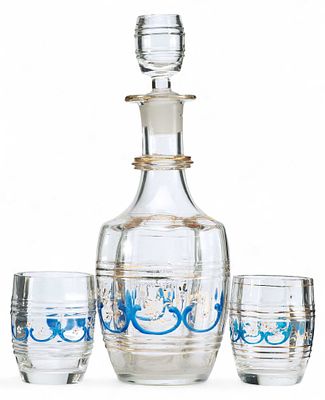Набор для бара. Богемия. Богемияконец XIX— начало XX ввстекло бесцветное, эмали, литье, крытье 