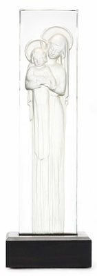 Стела Богоматерь с младенцем. фабрика Рене Лалика, Франция1930-ггбесцветное стекло, матовая 