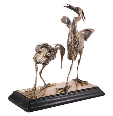 Скульптурная группа "Цапли". Европа1920-1930-ггметалл, штамп, дерево21,5 см х смНа прямоугольной 