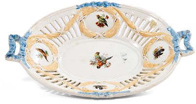 Сухарница птица фаянс, Песоченская фаянсовая фабрика СССР 1932-36 гг. 31,5x21,5 см. Песоченская 