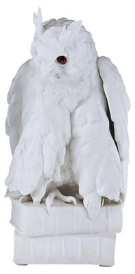 Скульптура Сова на книгах Шайбе-Альсбах (Scheiba-Alsbach) Тюрингия кон. XIX в. Н-33,5 см. Фарфор 