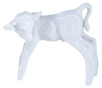 Скульптура Бычок фарфор, Мейсен (Meissen) Германия 1960-е гг. D-8,5 см. Мейсен 