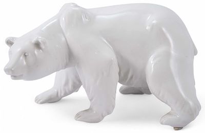 Скульптура Медведь фарфор, Берлинская кор. фабр. (Berlin Royal P. M.) 1950 г. Н-14,5 см. Heinri 