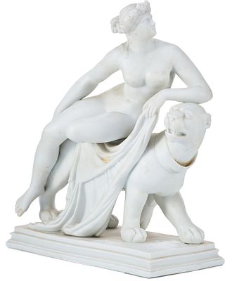 Скульптура Ариадна на пантере бисквит Мейсен (?) Генрих фон Даннакер кон. XIX в. H-33,5 см. Генр 