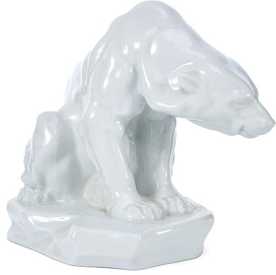 Скульптура Медведь за ловлей рыбы фарфор, Херенд (Herend) Венгрия 1960-86 гг. Н-19,5 см. ХерендВ 