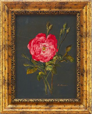 Richard Handler (Рихард Хандлер) Роза дер. масл. Европа втор. пол. ХХ в. 31,2x23,5 см. R. 