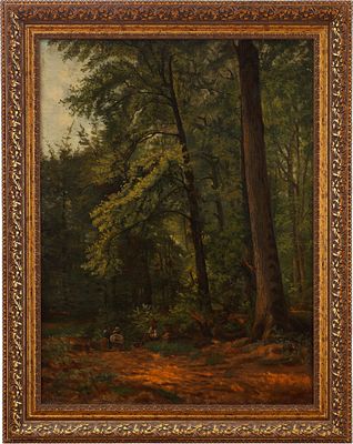 Н/Х Семейный привал на пути в лесу х/м Германия кон. XIX - нач. XX в. 69,1x53 см. неизв. 