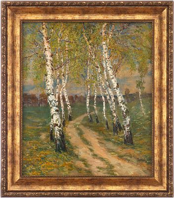 J. Hurt Березки х/м Европа 1912 г. 55,7x47 см. J. Hurt1912холст, масло55,7 см х 47 смНа картине 