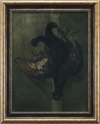 Н/Х Битый тетерев х/м Германия кон. XIX в. 69x52,5 см. неизвестный немецкий художникКонец XIX 